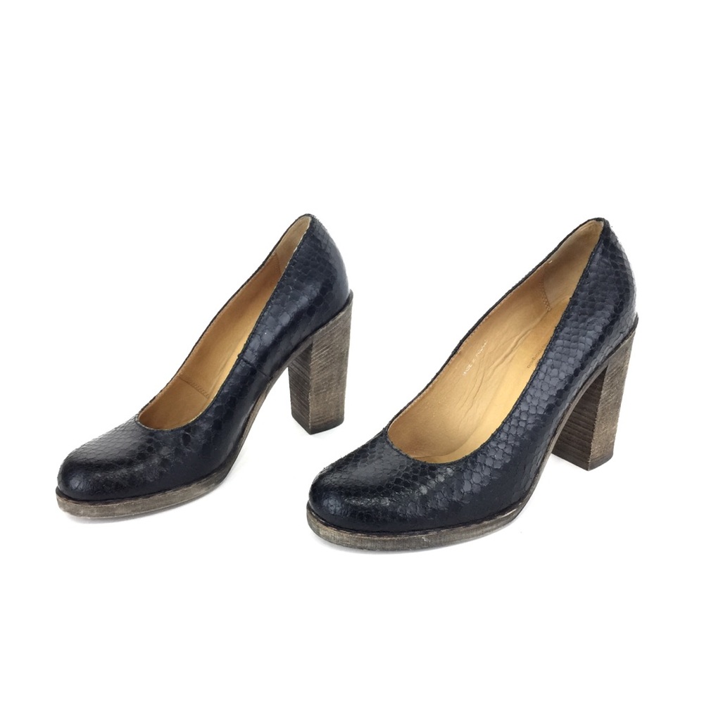 MM6 Maison Margiela Black Snakeskin Pumps - Picture 5 of 12